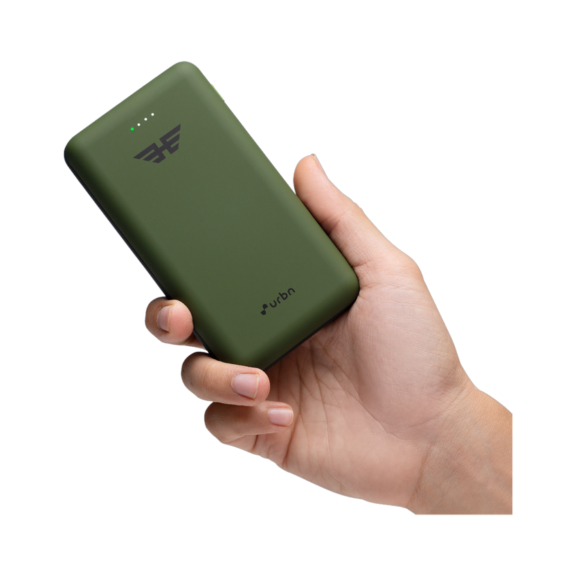 URBN 20000 mAh 22.5 W Ultra Compact Pocket Size Power Bank(Camo, Lithium Polymer, Fast Charging, Quick Charge 3.0, Power Delivery 3.0 for Mobile, Earbuds, Smartwatch, Tablet, Speaker)