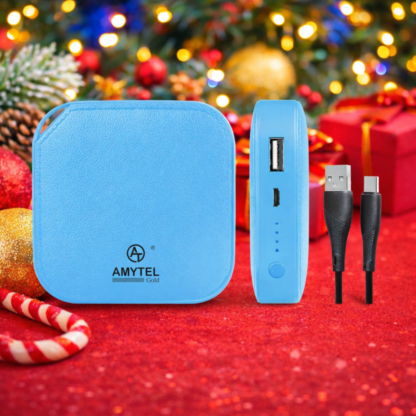 AMYTEL 10000 mAh 15 W Nano Pocket Size Power Bank(Blue, Lithium-ion, Power Delivery 2.0, Quick Charge 2.0, Quick Charge 3.0 for Mobile, Speaker, Tablet, Earbuds, Trimmer)