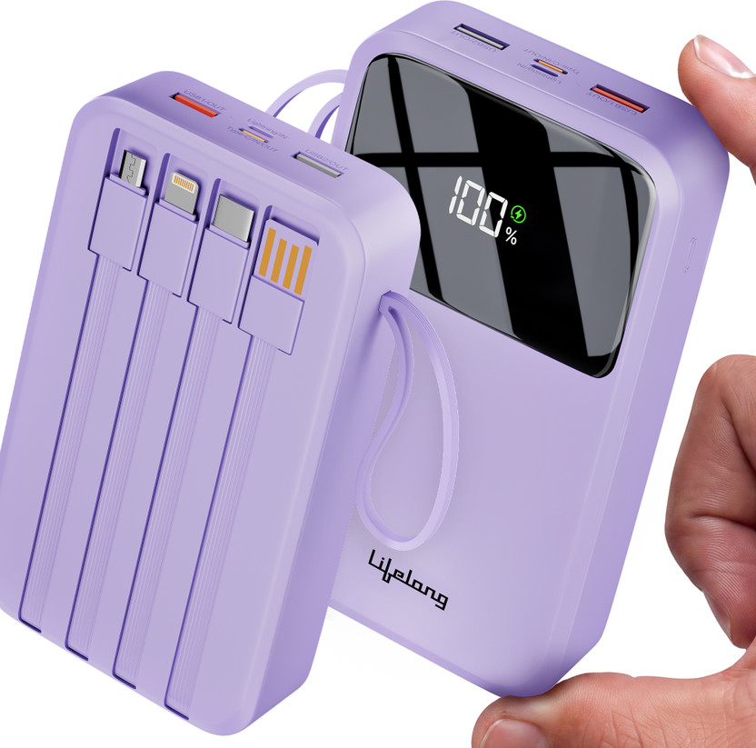 Lifelong Lifelong 20000 mAh 22.5 W Compact Pocket Size Power Bank(Purple, Lithium Polymer, Fast Charging, Quick Charge 3.0, Power Delivery 3.0 for Mobile, Earbuds, Smartwatch, Speaker, Tablet) - Flipkart Deal