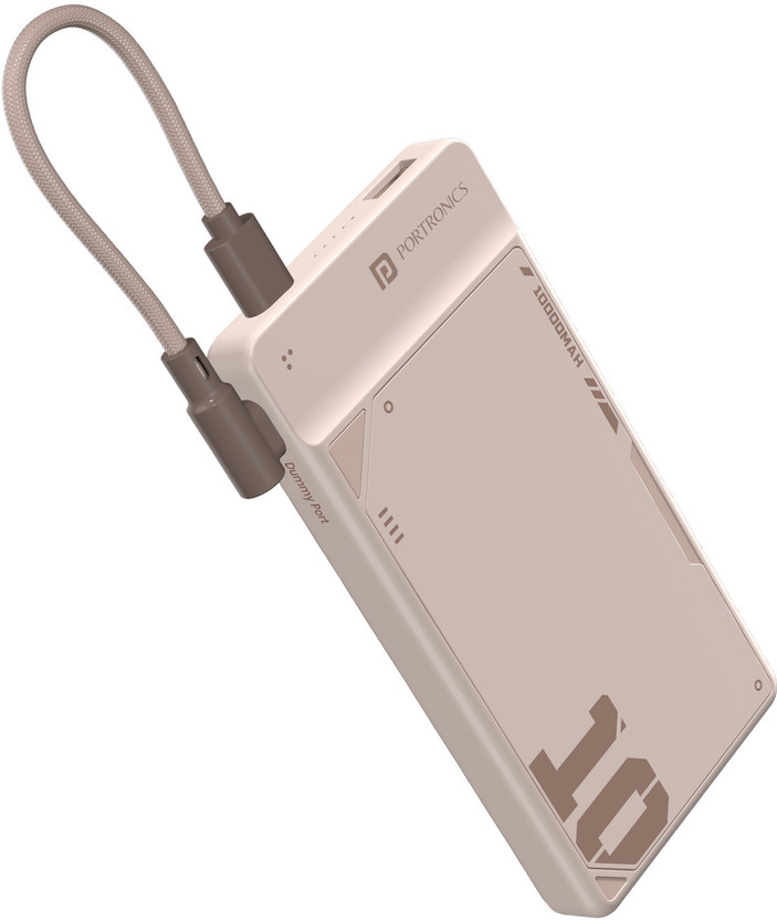 Portronics 10000 mAh 22.5 W Compact Power Bank(Mocha, Lithium, Fast Charging for Mobile)
