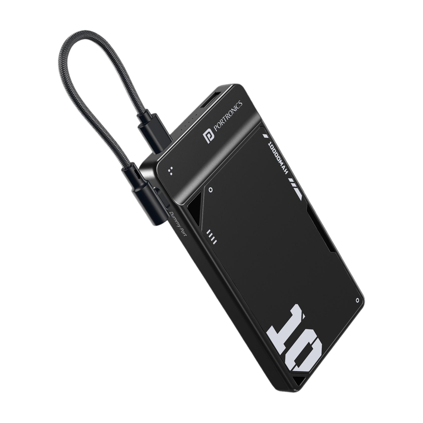 Portronics 10000 mAh 22.5 W Compact Power Bank(Black, Lithium, Fast Charging for Mobile)