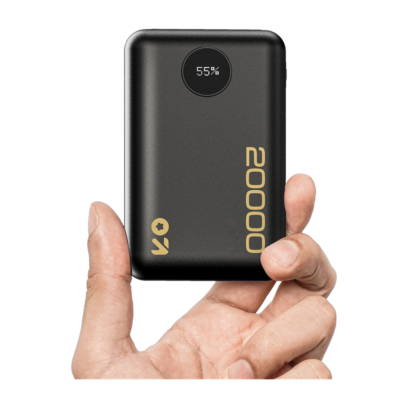 GOBOULT Ampvault V20 20000 mAh 22.5 W Ultra Compact Pocket Size Power Bank(Pure Black, Lithium Polymer, Fast Charging for Earbuds, Mobile, Smartwatch, Speaker, Tablet, Trimmer)