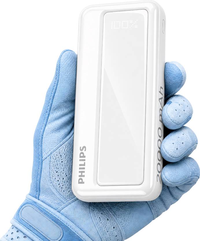 PHILIPS 20000 mAh 22.5 W Power Bank Alba White, Lithium Polymer, Fast Charging for Mobile