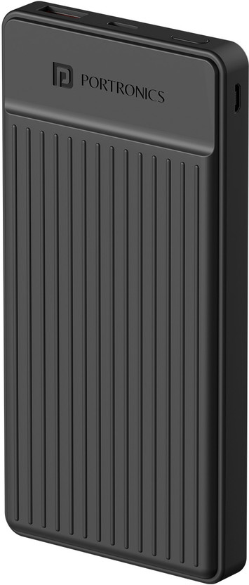Portronics 10000 mAh 12 W Slim Power Bank(Black, Lithium Polymer, Fast Charging for Mobile, Tablet, Earbuds, Smartwatch, Speaker)