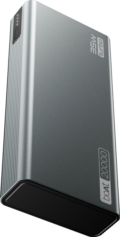 boAt 20000 mAh 35 W Compact Pocket Size Power Bank(Stone Grey, Lithium Polymer, Fast Charging, Quick Charge 3.0 for Mobile, Tablet, Earbuds, Smartwatch)