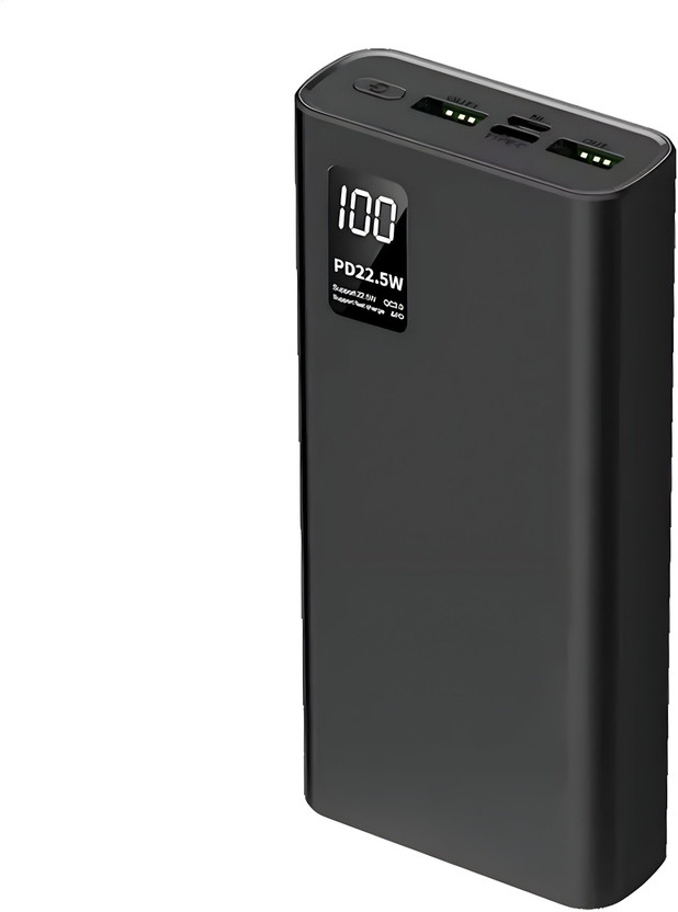 FAHIG 200000 mAh 22.5 W Compact Pocket Size Power Bank(Black, Lithium Polymer, Fast Charging, Quick Charge 2.0 for Earbuds, Laptop, Mobile, Smartwatch, Smartband, Speaker, Tablet, Trimmer)