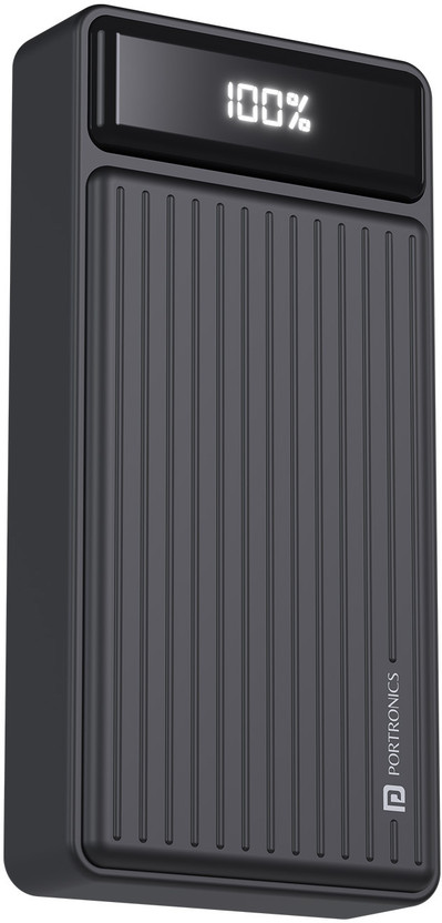 Portronics 20000 mAh 22.5 W Compact Power Bank(Black, Lithium Polymer, Fast Charging for Mobile, Tablet, Speaker, Earbuds)