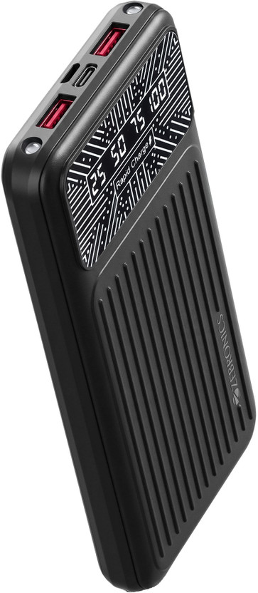 ZEBRONICS 10000 mAh Power Bank(Black, Lithium Polymer, for Smartwatch, Tablet)