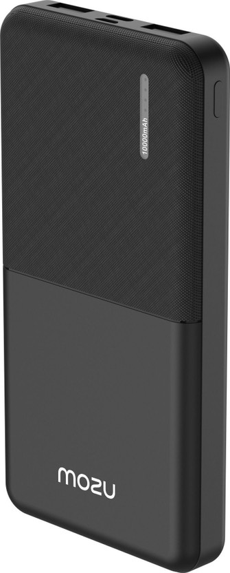 Mozu 10000 mAh 12 W Compact Pocket Size Power Bank(Black, Lithium Polymer, Quick Charge 3.0 for Mobile)