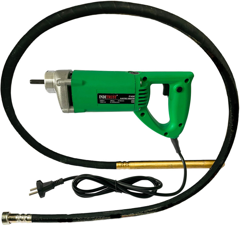 Inditrust 1250W Heavy Duty Concrete Needle Vibrator with 6 MONTHS WARRANTY 13000 Vibrations per Minute (WITH 3 M Needle) Pistol Grip Drill(35 mm Chuck Size)