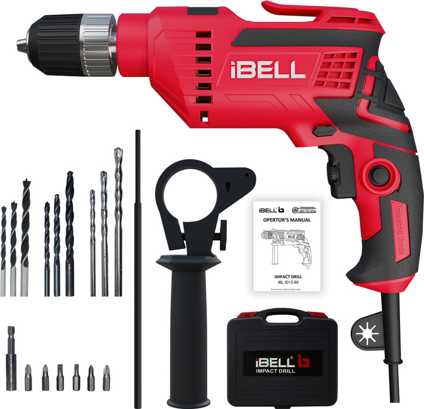 iBELL Impact Drill ID13-80, 2800RPM Pistol Grip Drill(13 mm Chuck Size, 650 W)