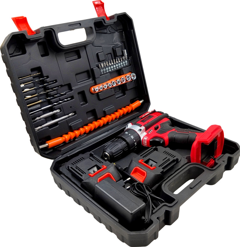 Hillgrove HGCM1381M3 20V 10mm Electric Wireless Mini Cordless Charging Screw Drilling HGCM1381M3 Wall Hole Battery & Charger Power Drill Machine Kit Set for Home Use Cordless Drill(10 mm Chuck Size)