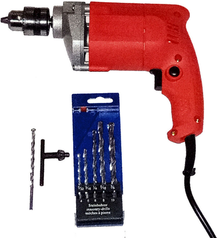Voltron Powerful Electric Drill Machine Machinery Drill+5pcs_D12 Pistol Grip Drill(10 mm Chuck Size)