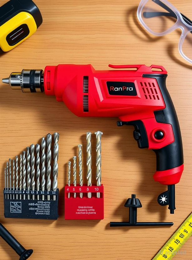 RanPra 10mm Corded Drill Machine, 600W 220V-50Hz Variable Speed Reversible | Drilling into Wood, Plastic, Glass & Metal With 19pcs Drill Bit Pistol Grip Drill(10 mm Chuck Size)