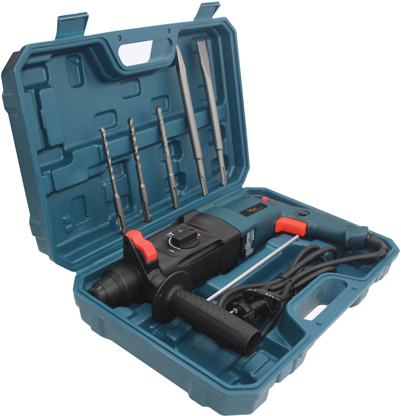 Hillgrove MCGH1029M4 All Purpose 26mm Hammer Impact Drill Machine Forward/Reverse Rotation with 5Pcs SDS Plus Bits for Making Holes in Metal/Wood/Concrete Hammer Drill YD1 Pistol Grip Drill(26 mm Chuck Size)