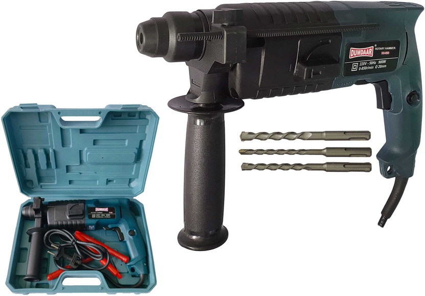 DUMDAAR Electric machine with 3pc Hammer bit set Pistol Grip Drill(20 mm Chuck Size)