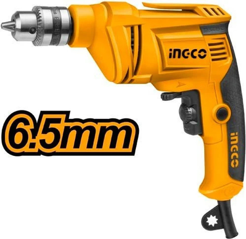 INGCO Electric Drill 450W Variable Speed Forward Reverse Pistol Grip Drill(6.5 mm Chuck Size)