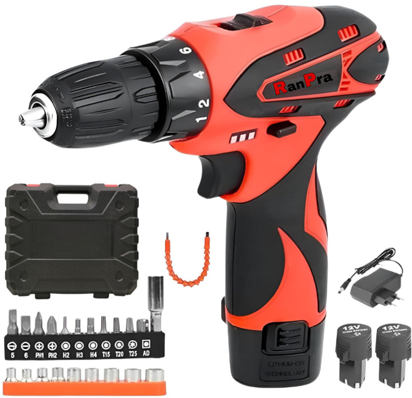 RanPra RanPra 12V MAXIM CORDLESS MACHINE HEAVY DUTY SCREWDRIVER ( DOUBLE BATTERY & CHARGER ) Cordless Drill(10 mm Chuck Size) - Flipkart Deal