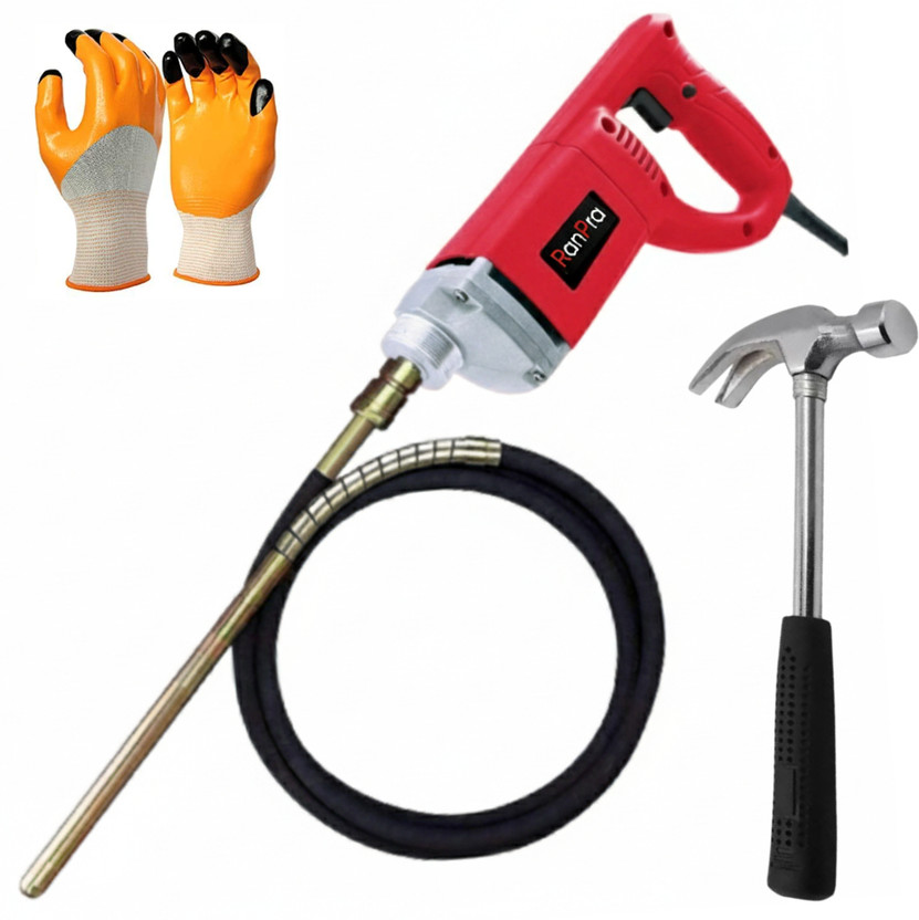 RanPra CONCERETE VIBRATOR MACHINE WITH 1.5 METER LEAD HEAVY DUTY WITH CLAW HAMMER Pistol Grip Drill(35 mm Chuck Size)