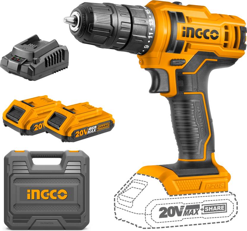 INGCO 20V Cordless Drill With 2 batteries Cordless Drill Price in India