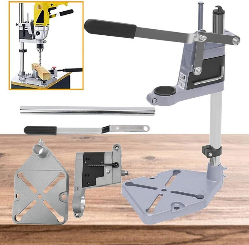 RanPra 400mm Hand Drill Stand Converter to Bench Press (Black and Silver) Angle Drill(13 mm Chuck Size)