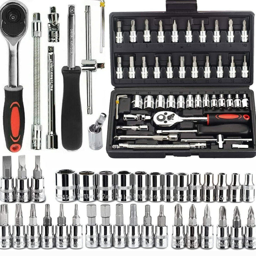 VT ENTERPRISE High Quality | Ratchet Wrench Tool Kit | Multipurpose Household Hand Tool Kit Hand Tool Kit(46 Tools)