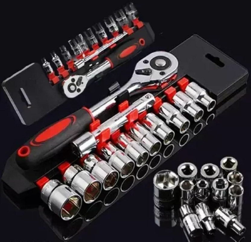 Heavy HEAVY 12PCS CRV QUICK RELEASE REVERSIBLE RATCHET SOCKET WRENCH SET TOOLS Socket Set(Pack of 1)
