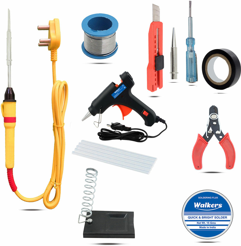 Walkers WKCB78 11in1 Mobile Repairing 25W Soldering Iron Kit with Glue Gun Combo Kit Set Power & Hand Tool Kit(11 Tools)