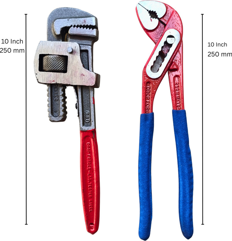 TOVILLA TOVILLA 10IN Pipe Wrench, 10IN Monkey plier Plumbing Tool Ideal for Plumbing & Pipe Work Hand Tool Kit(2 Tools) - Flipkart Deal
