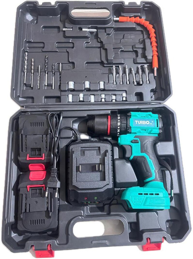 Shiv Enterprise Brushless Dual Speed, 10mm , With 2 x 2v Batteries TURBO 20V CORDLESS DRILL Power & Hand Tool Kit(28 Tools)