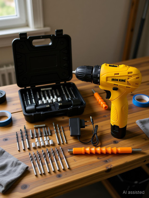 Mat max IRONKING CORDLESS DRILL KIT SET 25 TYPES OF TOOLS & 12V LI-ION BATTERY & CHARGER Power & Hand Tool Kit(25 Tools)