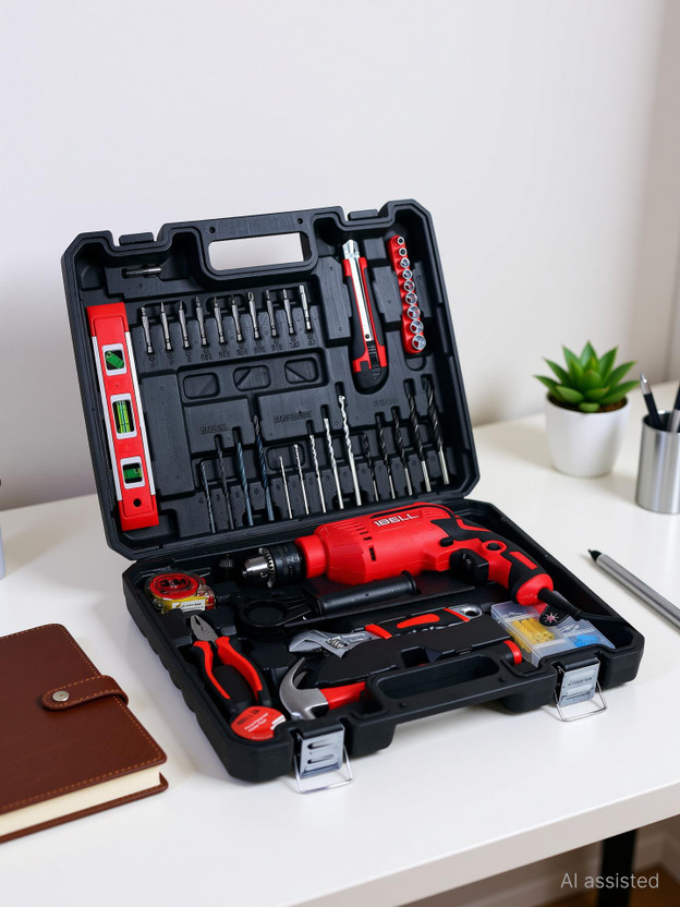iBELL 500RE, 650W, Copper Armature, Chuck 13mm , 101 Home Essential Tools/Accessories Power & Hand Tool Kit(101 Tools)