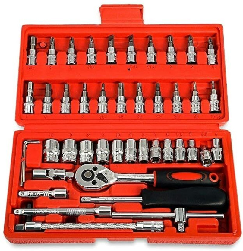 ShopiMoz 46 in 1 Multi Purpose Combination Case Precision Set,Screwdriver Car in set Hand Tool Kit(46 Tools)