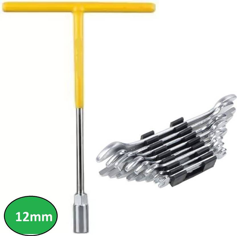 vyas Hex t spanner 12mm T socket and 8pcs wrench set double sided open