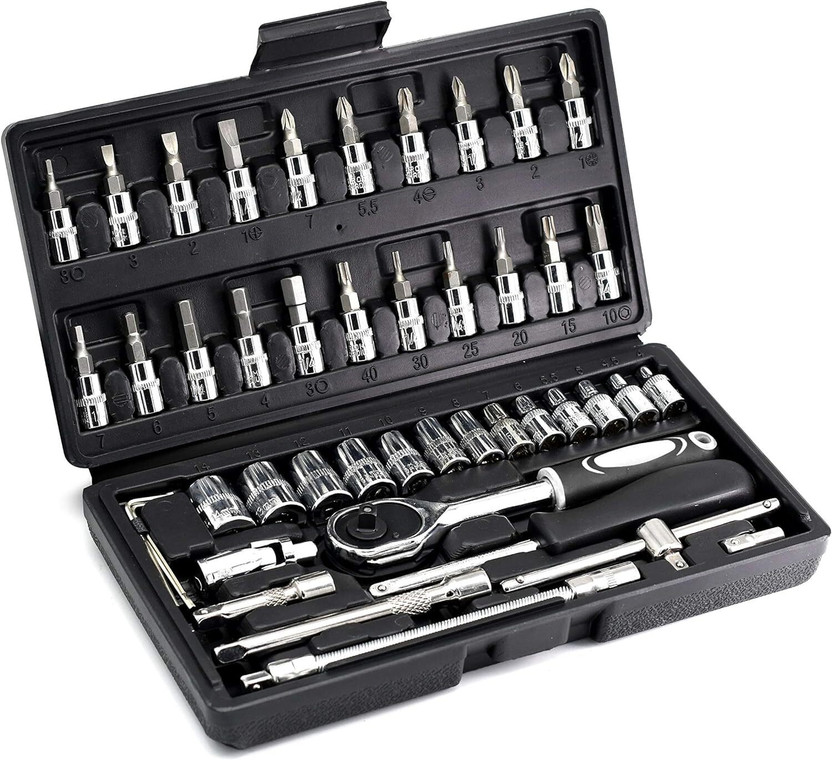 dhriyag Multipurpose Socket Wrench Tool Kit Auto Repair Tool Set 46 Pcs Set Hand Tool Kit(46 Tools)
