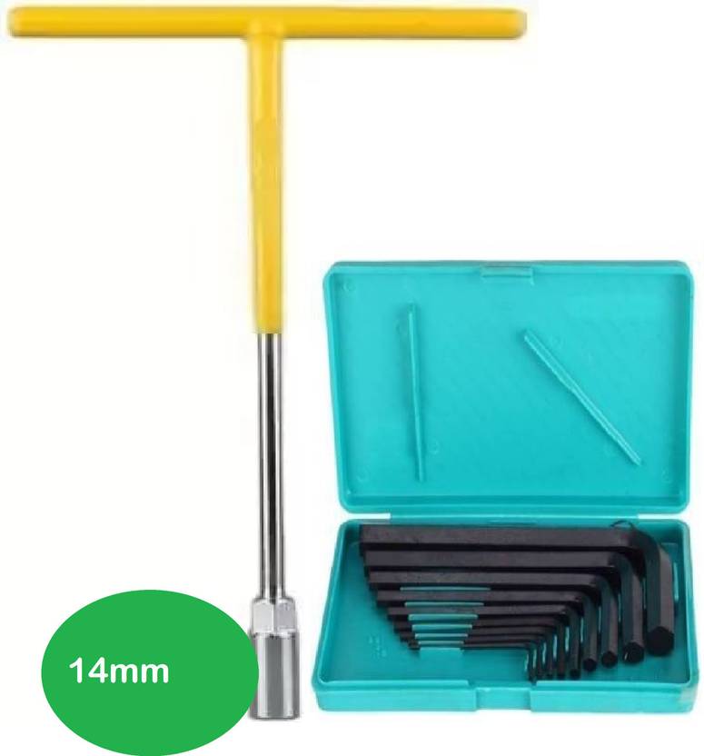 Airfit T Spanner 14mm Spanners Allen Key Set (Pack of 10) Hand Tool Kit