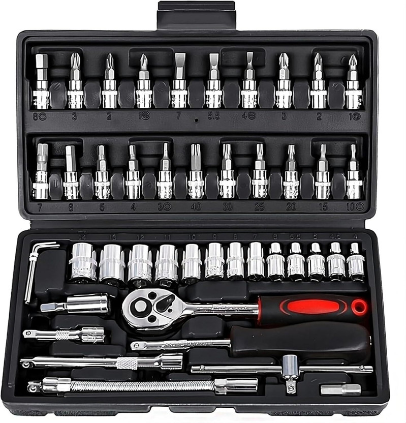 enrics 46 In 1 Pcs Tool Kit & and Socket Power & Hand Tool Kit(46 Tools)