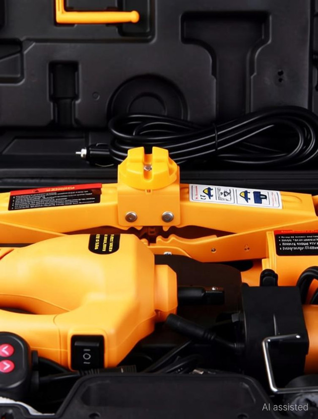 VOLTZ TY35SP ELECTRIC JACK 12V DC 2T ton Electric Scissor Jack and Electric Impact Wrench and Inflator Pump 3-in-1 Car Repair Tool Kit Power & Hand Tool Kit(3 Tools)
