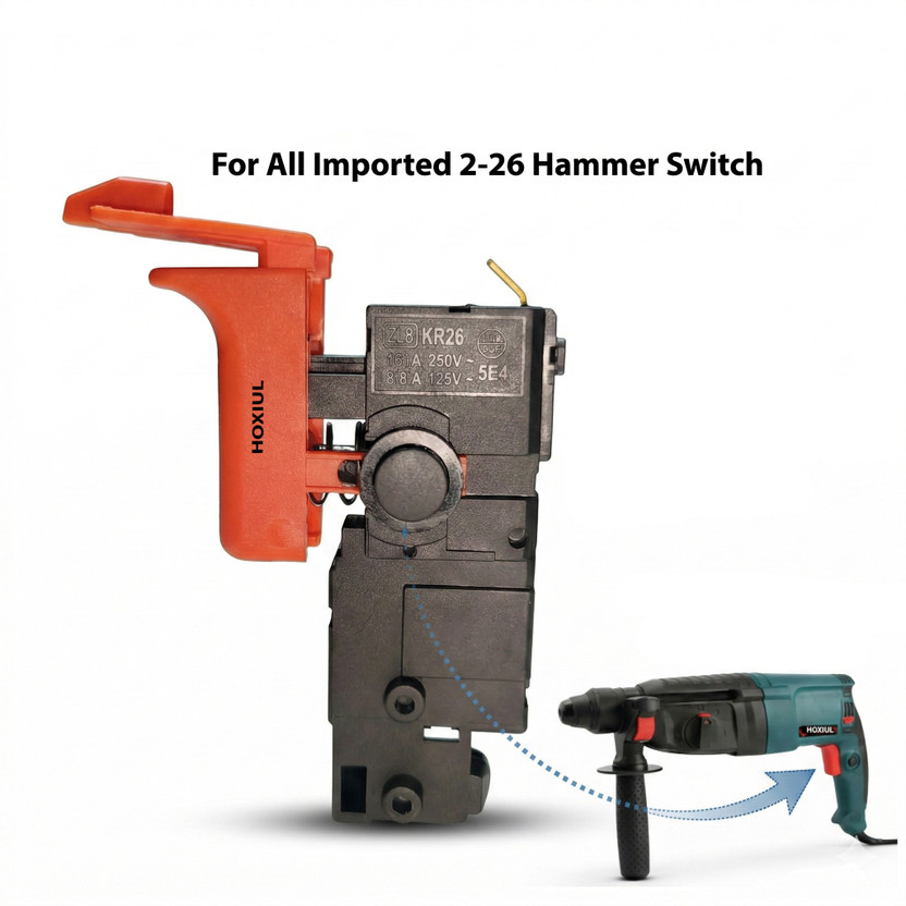 HOXIUL 2-26mm Hammer Drill Switch | 26mm Rotary Hammer Trigger On/Off Switch Power & Hand Tool Kit(1 Tools)