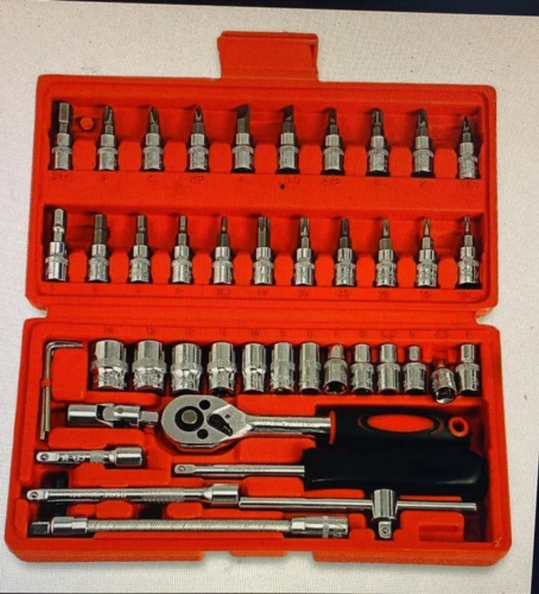 kiyan 46pcs Tool Ratchet Torque Wrench Combo Tools Kit Car Repair X03 Power & Hand Tool Kit(46 Tools)