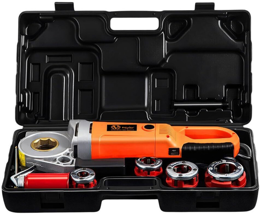 VOLTZ VZ-PTM-2300 Electric Pipe Threader Kit,Upgraded Machine,4 HSS Dies 1/2" Power & Hand Tool Kit(1 Tools)