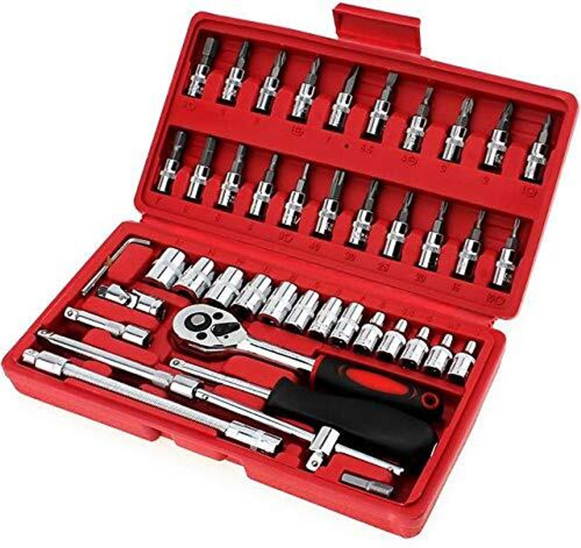 SAJAG Tool Kit & Screwdriver And Socket Set Multi Purpose Combination Tool Hand Tool Kit(46 Tools)