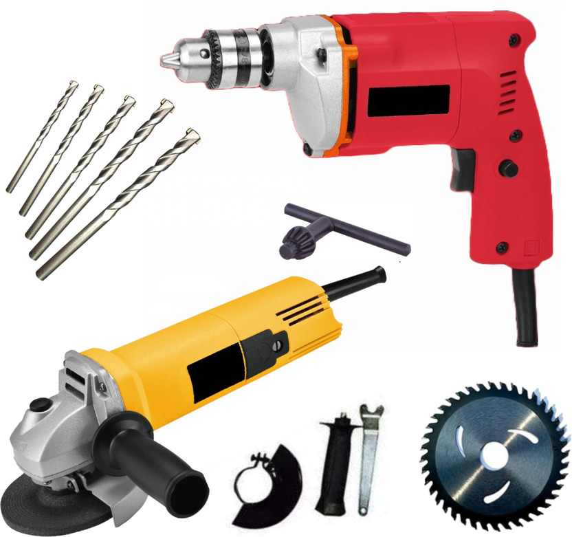 RanPra RanPra Electric Drill and Angle Grinder Combo Kit Power & Hand Tool Kit(8 Tools) - Flipkart Deal