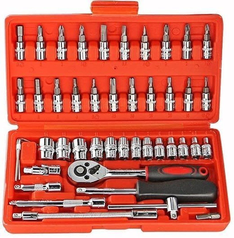 VRTREND 46pcs Professional Socket Tool Kit Set Handy Socket Set(Pack of 1)