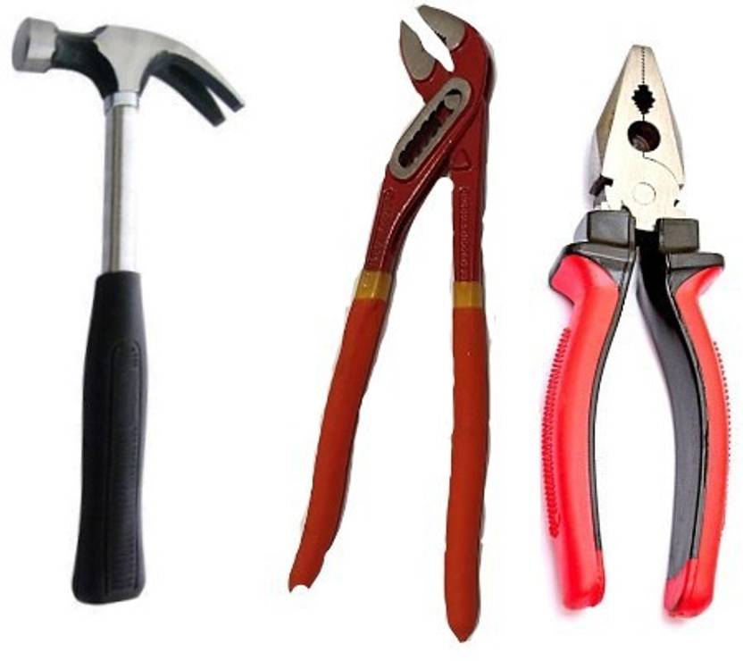 Hand power tool Slip Joint Water Pump Plier, Claw Hammer & 8