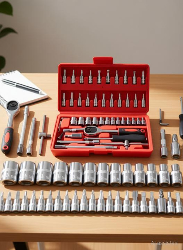 Feemie 46 In 1 Pcs Tool Kit & and Socket ,Hand Combination Screwdriver Set Combination Screwdriver Set(Pack of 46)