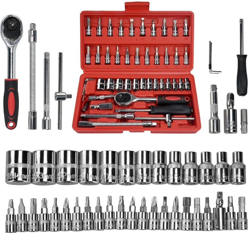 PARAMHANSAY ENTERPRISE 46 In 1 Tool Kit & Screwdriver And Socket Set Car Repair Tool Set Vehicle Tool Kit