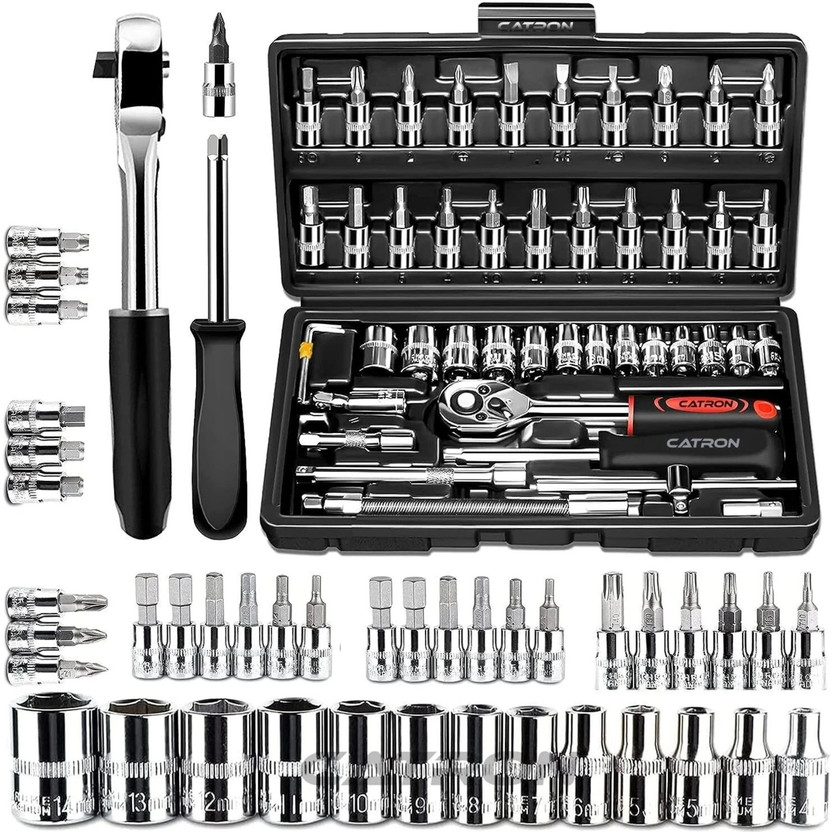 BVMART 46-Piece Professional Hand Tool Kit for Mechanics, DIY and Home Repairs Hand Tool Kit(46 Tools)