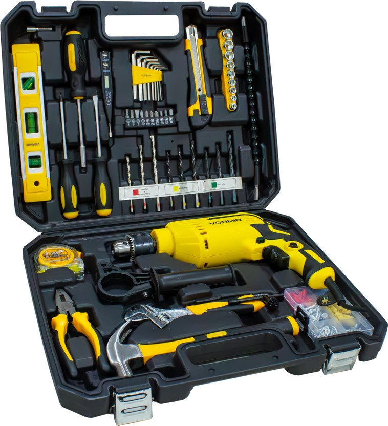 iBELL VR TD13-120 650W Impact Drill Tool Kit,2800RPM,Copper Armature,13mm Chuck Power & Hand Tool Kit(145 Tools)