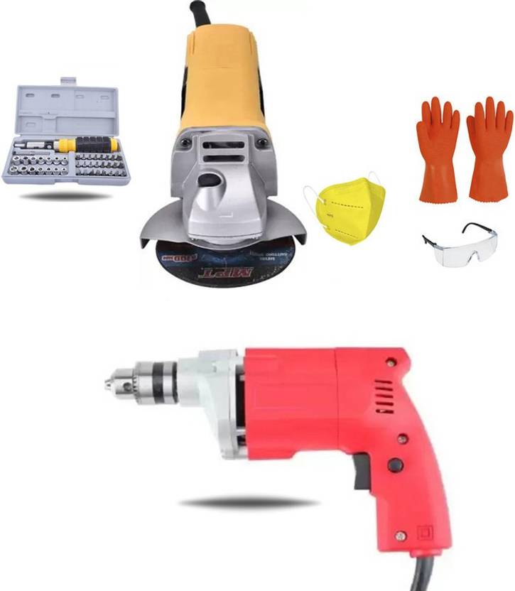 My Factor Angle Grinder with Drill Machine Combo Multicolor (DE496